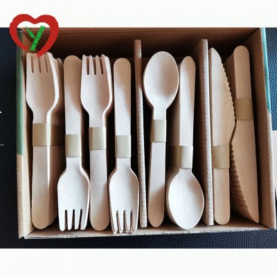 Disposable Wooden spoon fork knife Cutlery