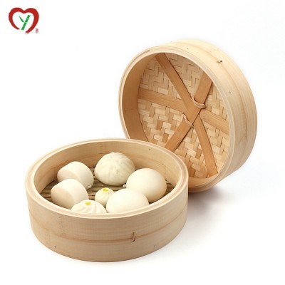 Eco-friendly Natural Wholesale Home Bamboo Round Dumpling Large Food Steamer