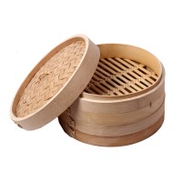 Wholesale Carbonized Kitchen Bamboo Steamer Dim Sum Steamer Bamboo