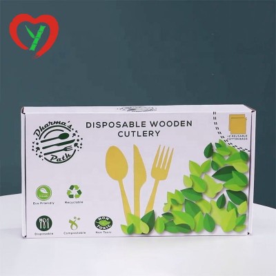 Disposable Wood Cutlery Set 300pc unit for Wedding Birthday Party Utensil