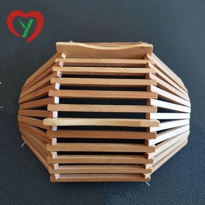 OEMPROMO Bamboo folding wooden fruit basket