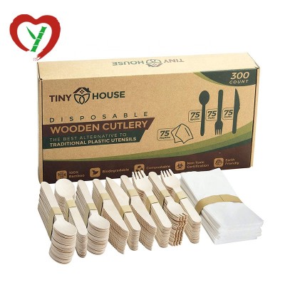 Disposable Wooden Cutlery/Spoon /Fork /Knife Wedding Birthday Party Utensils