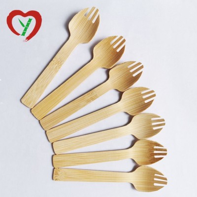 Disposable bamboo and wooden sporks forks