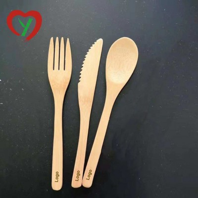 Wholesale Biodegradable Reusable Travel Bamboo Cutlery Set For Picnic 18cm