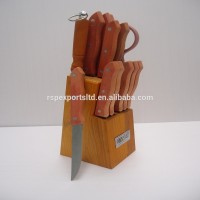 13 PCS Kitchen Utensil Wooden Handle Knives Set With Wooden Base