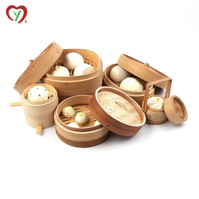 Chinese dim sum bun bamboo steamer cooker