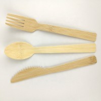 Eco-friendly three piece natural bamboo cutlery set reusable