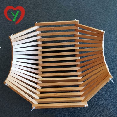 New Design Collapsible Folding Bamboo Wooden Basket For Fruit