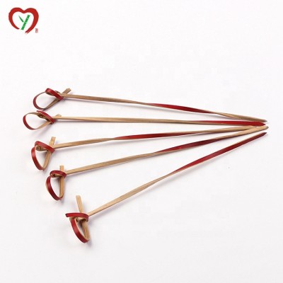 wholesale Eco-friendly Bamboo Looped Ring Cocktail Skewer , flexible knotted bamboo picks