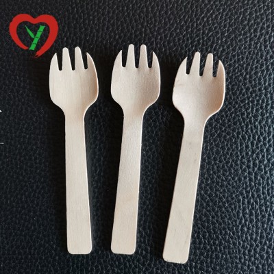 Biodegradable Compostable Disposable Birch Wood Spork Cutlery Set