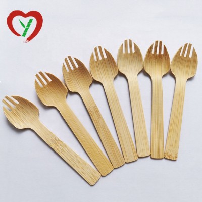 Disposable Mini Bamboo Spork Spoon Forks 3.5" For Home Party Wedding Ice Cream