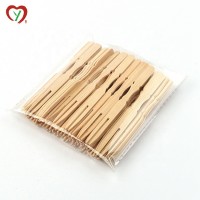 disposable small natural Cocktail Party bamboo mini fruit fork