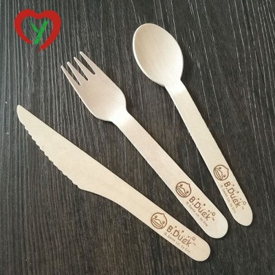 Manufacture Disposable Wooden Cutlery Set Spoon Fork Knife Set